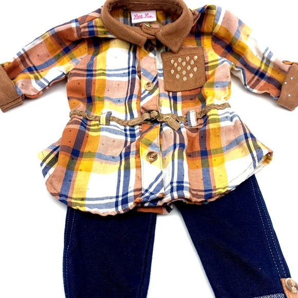 Little Lass Baby Girl Outfit Size 18m Cowgirl Matching 2pc Set Western Rodeo - Picture 1 of 9